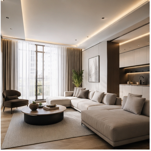 Salon premium w jasnym apartamencie